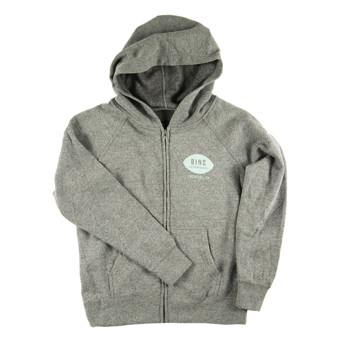 CLASSIC ENCINITAS KID'S ZIP UP HOODIE NICKEL HEATHER